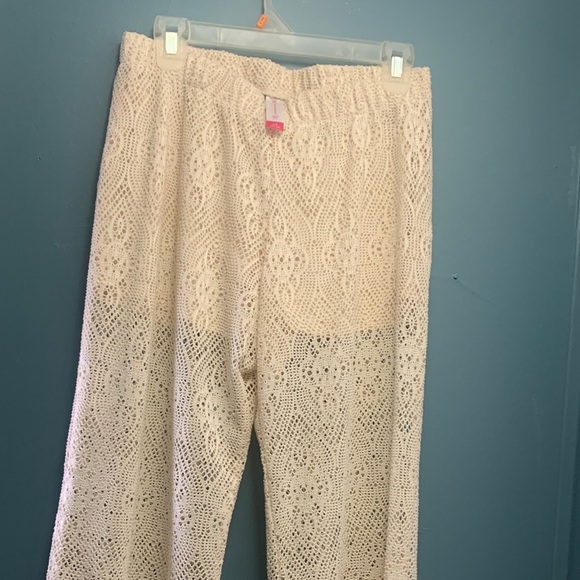 No Boundaries Cream Crochet Lace Wide-Leg Pants - Picture 3 of 7
